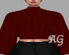 Crop Baggy Sweater Red