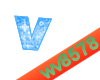 The letter V (Blue)