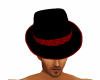 black with red  hat