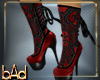 Red Lace  Ribbon Boot