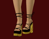 Black Gold Glitter Heels