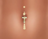 GOLD "T" BELLY PIERCING