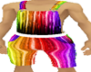 overall shorts M rainbow