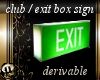 glowing green exit sign