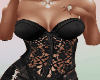 Black leather corset