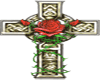Cross With Red Rose