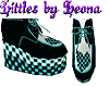 Kids Goth shoes Teal 
