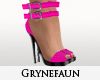 Pink & black boucle heel