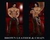 BROWN LEATHER & CHAIN