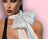 E* White Bow Scarf