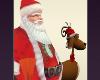 Santa CLAUSE Red White Jacket Funny Reindeer Christmas LOL
