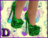 D Green Floral Shoes