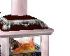 pink marble fire place
