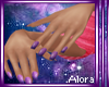 (A) Purple Glitter Nails