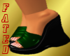 *FD*Green Wedge Sandals