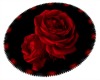 Black an Red Rose Rug