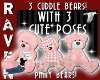 3 PINKY CUDDLE BEARS!
