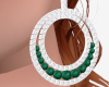 Green Diamond Hoops