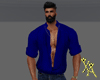 Chr Men's open shirt Blu