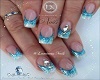 Blue Manicure with gems
