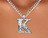 K Letter Necklace Silver