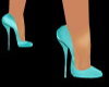 (AHJ)Teal Glitter Heels