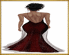deep red designer gown