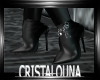 Black latex long boots