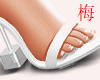 梅 white heels