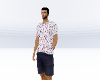 WHITE LV TEE W/ SHORTS