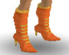 orange boots w/gold trim