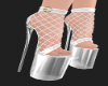 Stripper Fishnet Heel WH