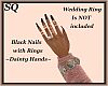 Dainty Black Nails/Rings