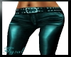 ~T~Teal Leather Jeans