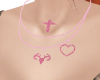3 charm pink necklace