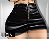 V Leather Short Skirt $