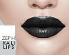 . blackened lips