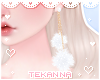 [T] Pompom earrings Wh/G