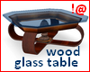 !@ Small table wood/glas