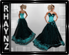 Teal and Black Gown