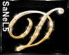 IO-Gold Sparkle Letter-D