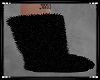 Black Glitter Fur Boots