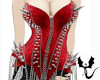 Spiked Red Suede Corset