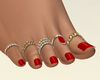 Bare Feet  gold red