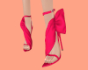 e_pink satin bow heels