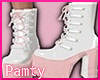 White & Pink Short Boots