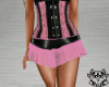 Leather corset pink lace