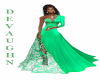 SOLI MINT LACE SIDE GOWN