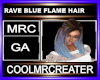 RAVE BLUE FLAME HAIR