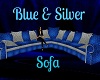 Blue & Silver Sofa